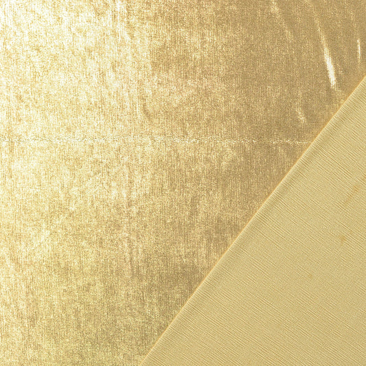 Lurex Jersey Gold Uni – Metallic Stretch Stoff für Mode | Stoffeya