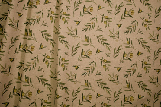 Detailansicht Olivenzweig-Motiv auf Baumwollmischung