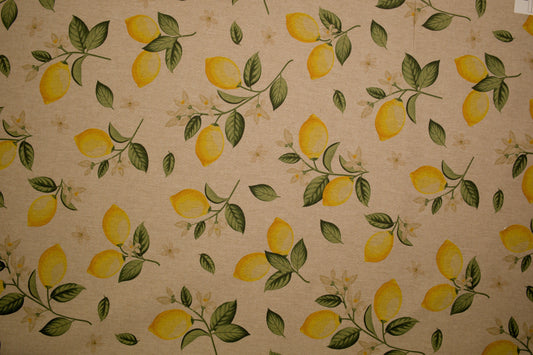 Detailansicht Zitronen-Dekostoff