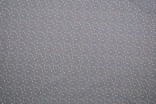 Baumwollstoff Mini-Blümchen Jeansblau – Nahaufnahme des Musters metrware