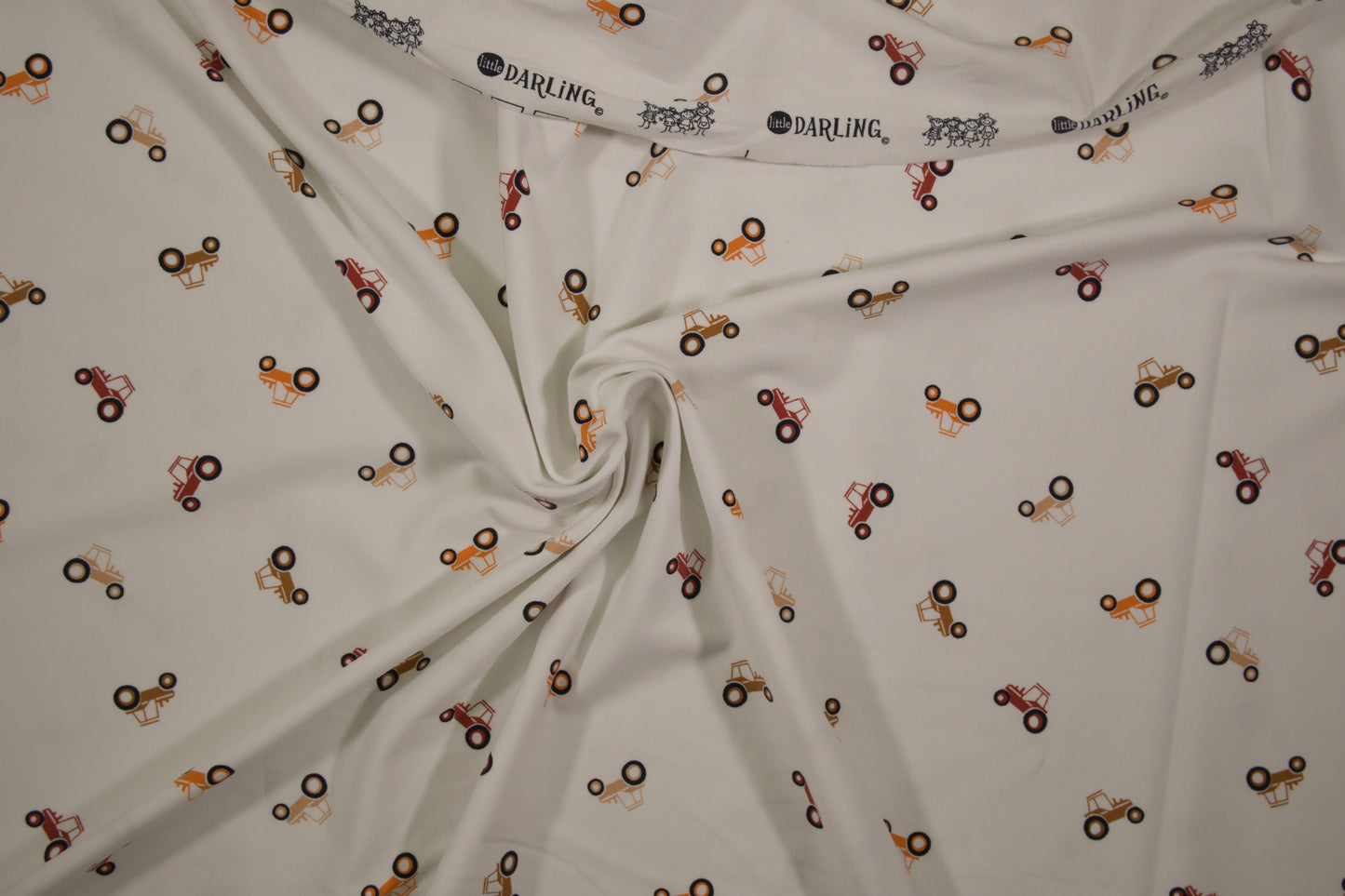 Baumwolle Jersey mit Traktoren – Kinderstoff für Kleidung & Bettwäsche