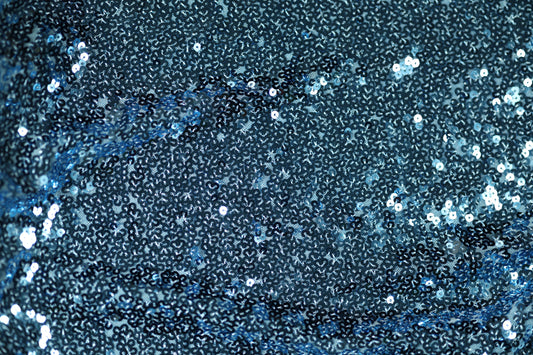 Paillettenstoff – Nachtblau – funkelnd und elegant für Abendmode und Events