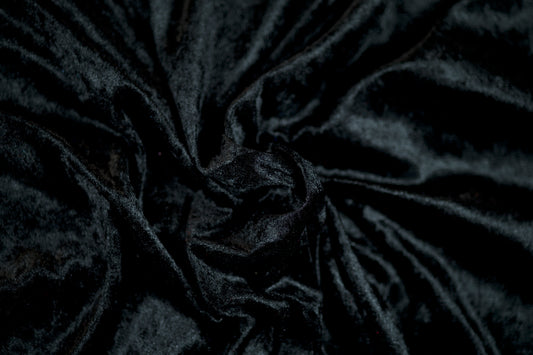 Eleganter Samtstoff in Schwarz – 140cm breit