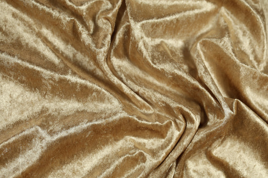 Pannesamt Stoff Goldbraun – glänzend & edel