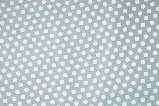 Feiner Baumwollstoff mit kleinen Punkten in Grau-Weiß