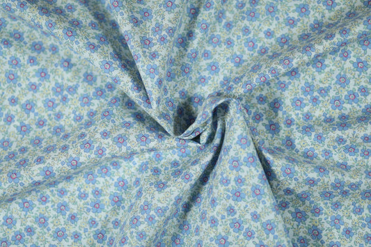 Hochwertiger Baumwoll Stretch – lebendige Blumen auf weichem Stoff