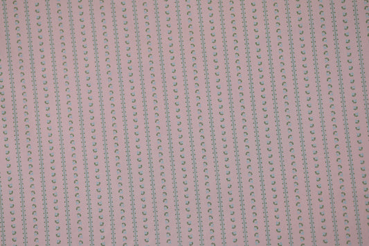 Elastischer Baumwollstoff Rosenstreifen Rosa – ideal für Kleidung und Accessoires