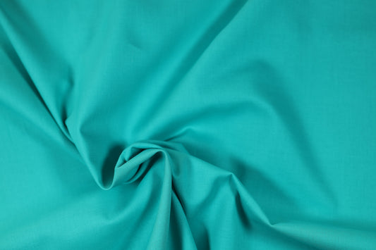 Türkisgrün Baumwollstoff mit Stretch – perfekt für Kleidung und DIY-Projekte