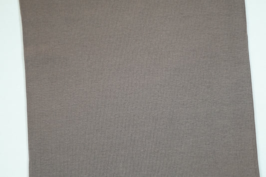 Elastischer Baumwoll-BĂŒndchenstoff in Taupe fĂŒr Pullover und Hosen