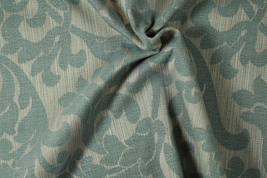 Vorhangstoff – Ornament Blaugrün – perfekt für Vorhänge, Raumtrenner und Heimdeko