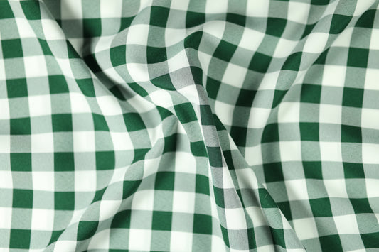 Polyester Krierte – Grasgrün Karo – strukturierter Stoff in der Farbe Grasgrün