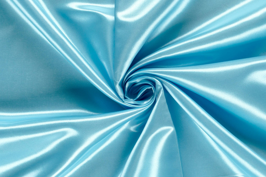 GlĂ€nzender Satin Stoff aqua Uni leicht und flieĂend