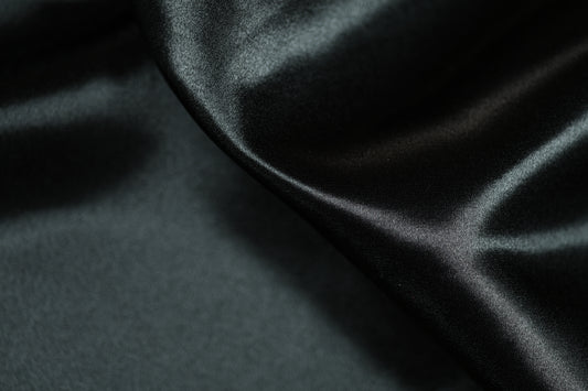 Dekor-Satin Stoff in Schwarz für Deko & Mode