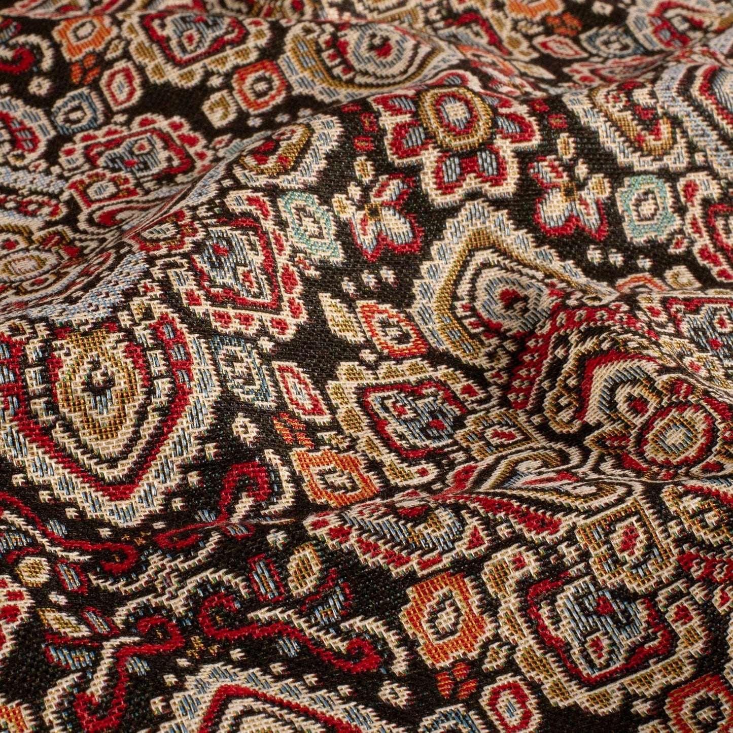 Gobelin Jacquard Stoff Abstrakt Schwarz, Ansicht 1