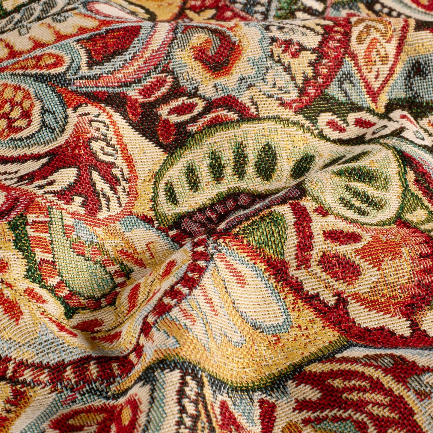 Gobelin Jacquard Stoff Paisley Rot, Ansicht 1