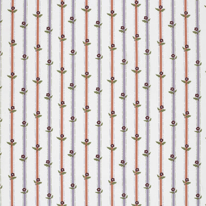 Baumwoll-Popeline Streifen & Blumen Wollweiß – Detail