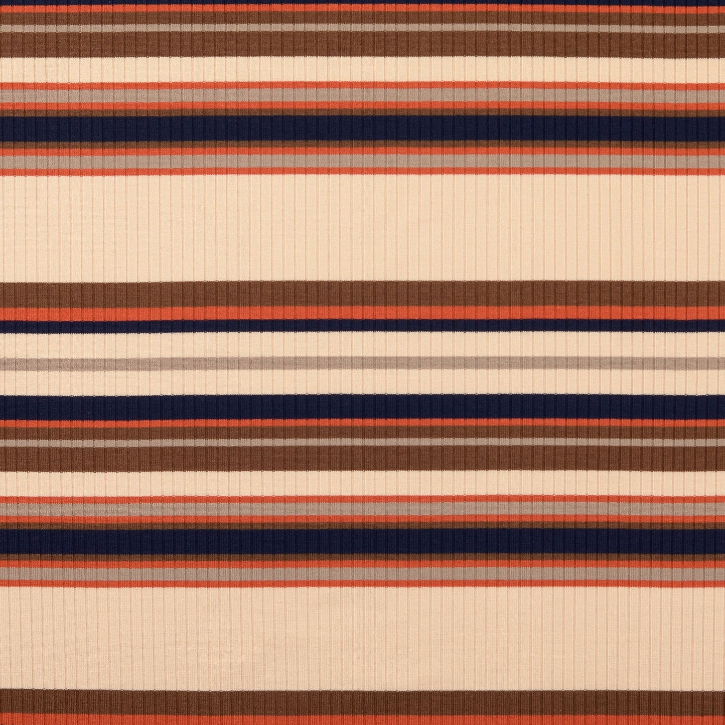 Jersey Rippe Streifen Braun – Heavy Knit Stretch Stoff | Stoffeya
