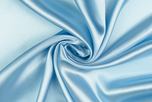 Satin Stoff Uni in zartem Eisblau
