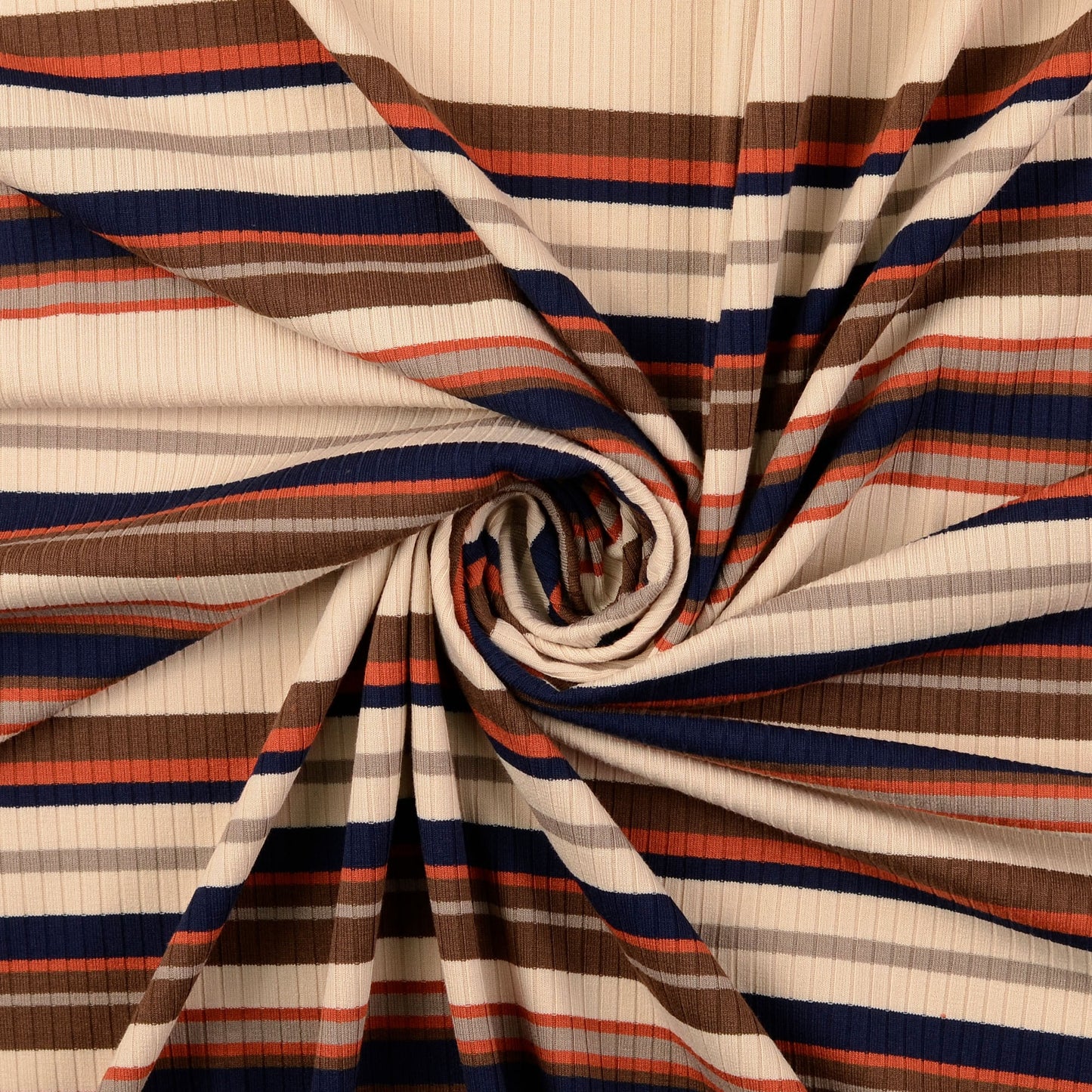 Jersey Rippe Streifen Braun – Heavy Knit Stretch Stoff | Stoffeya