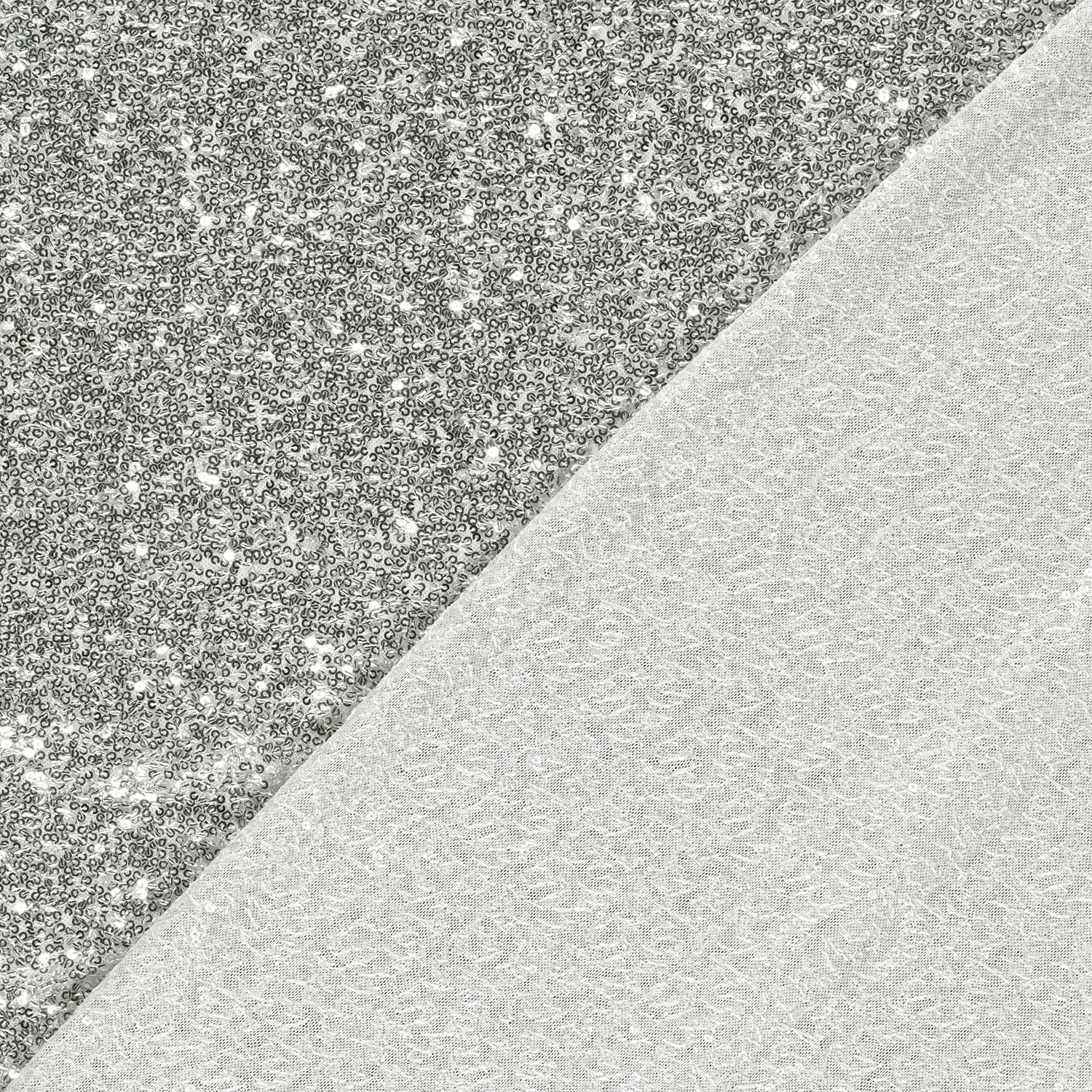 Paillettenstoff Mesh Silber – Drapierung