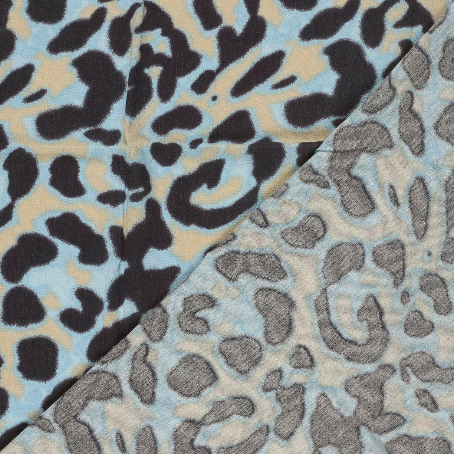 Viskose Satin Abstrakt Marine – Struktur