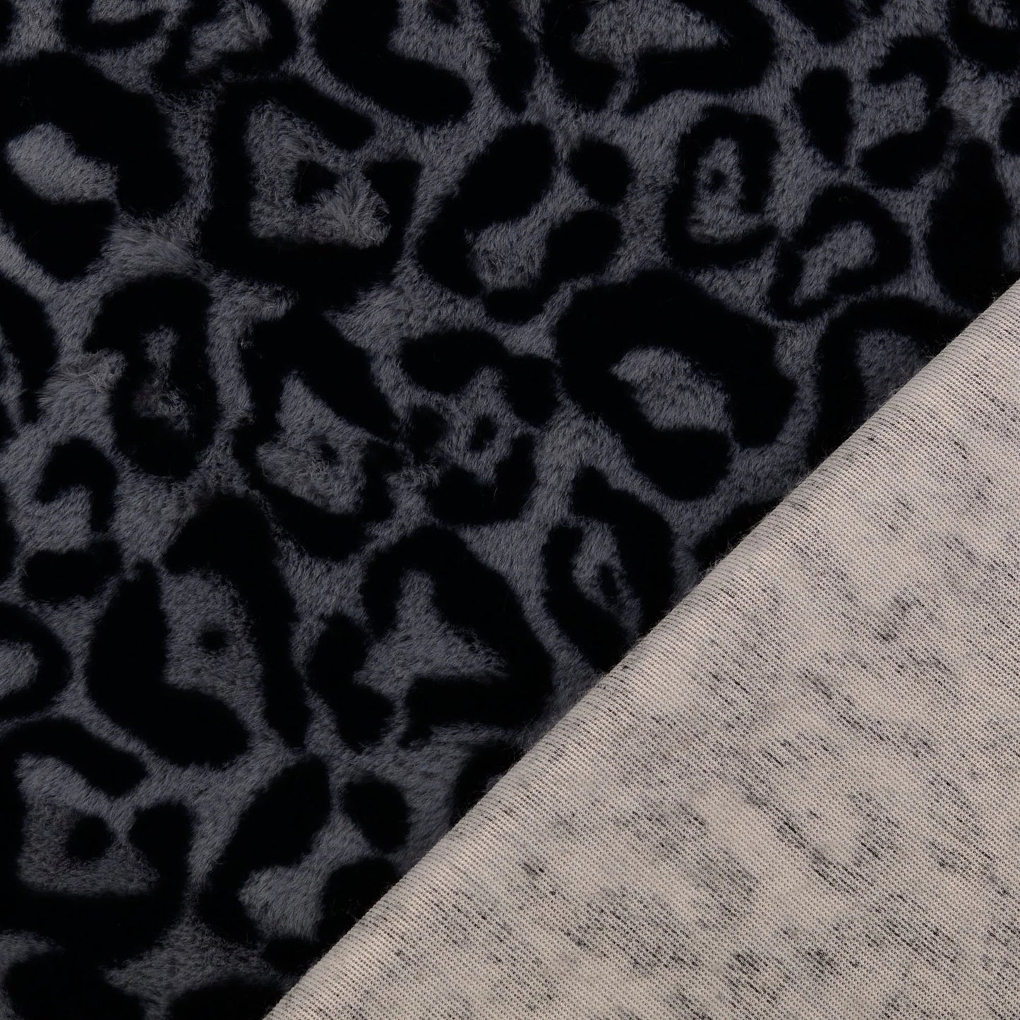 Plüsch-Fleece - Leopard Schwarz – Kuschelig & Warm | Stoffeya