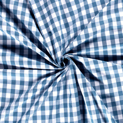 Baumwoll-Popeline Karo Indigoblau – Fall