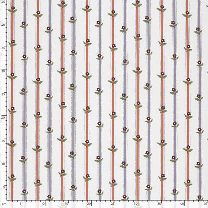 Baumwoll-Popeline Streifen & Blumen Wollweiß – Rolle