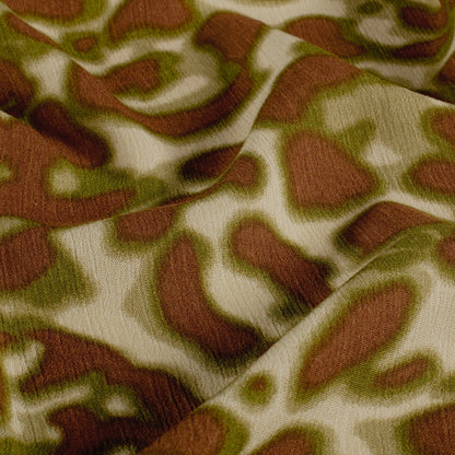 Viskose Satin Abstrakt Khaki-Grün