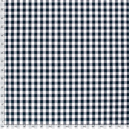 Baumwoll-Popeline Karo Marine – Rolle
