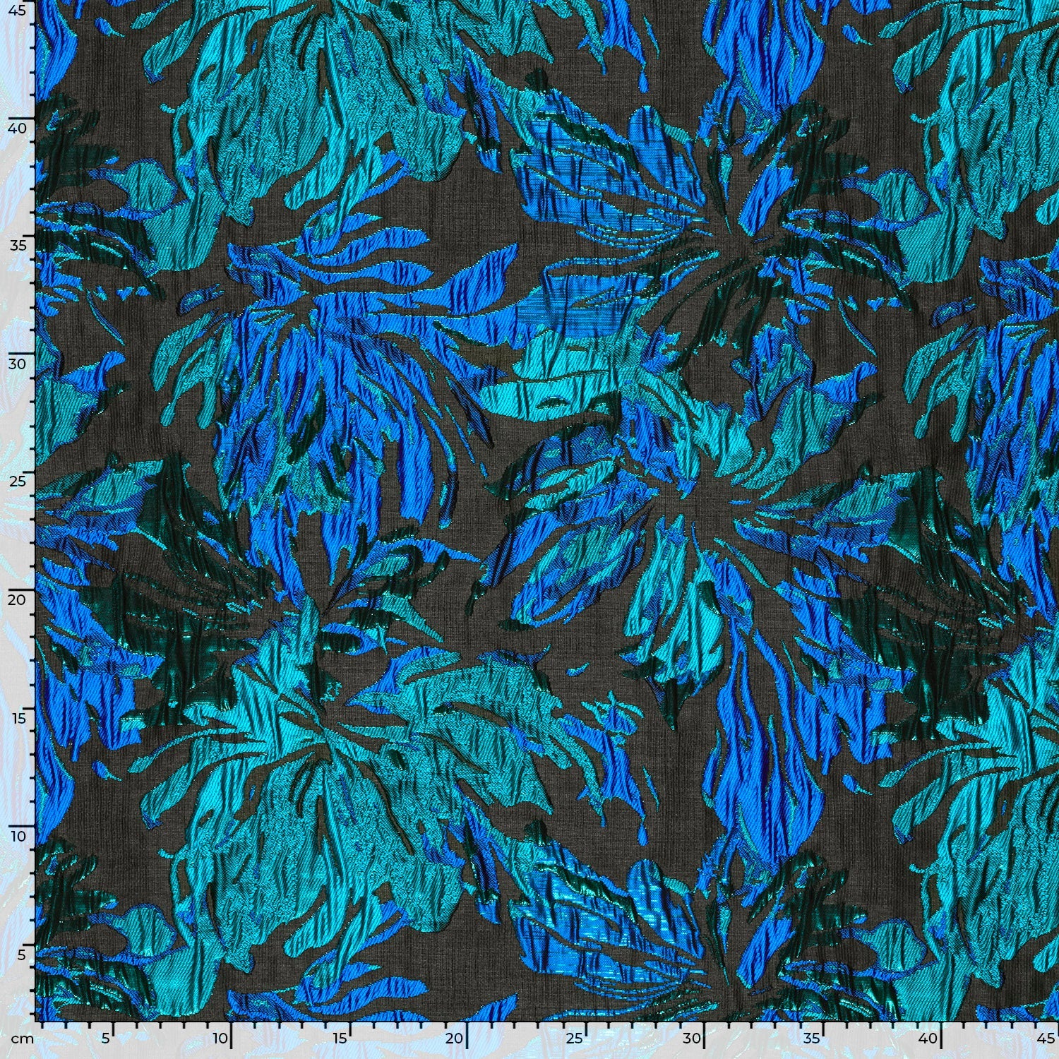 Jacquard Blumen Petrol – Rolle