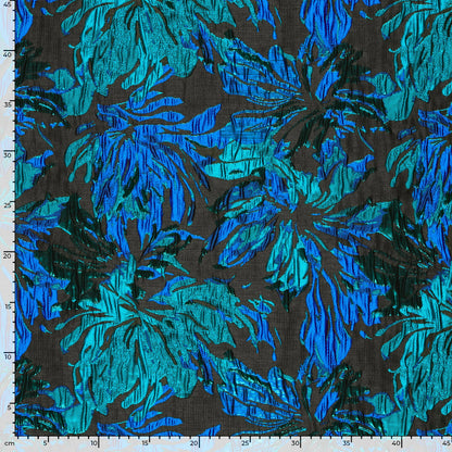 Jacquard Blumen Petrol – Rolle