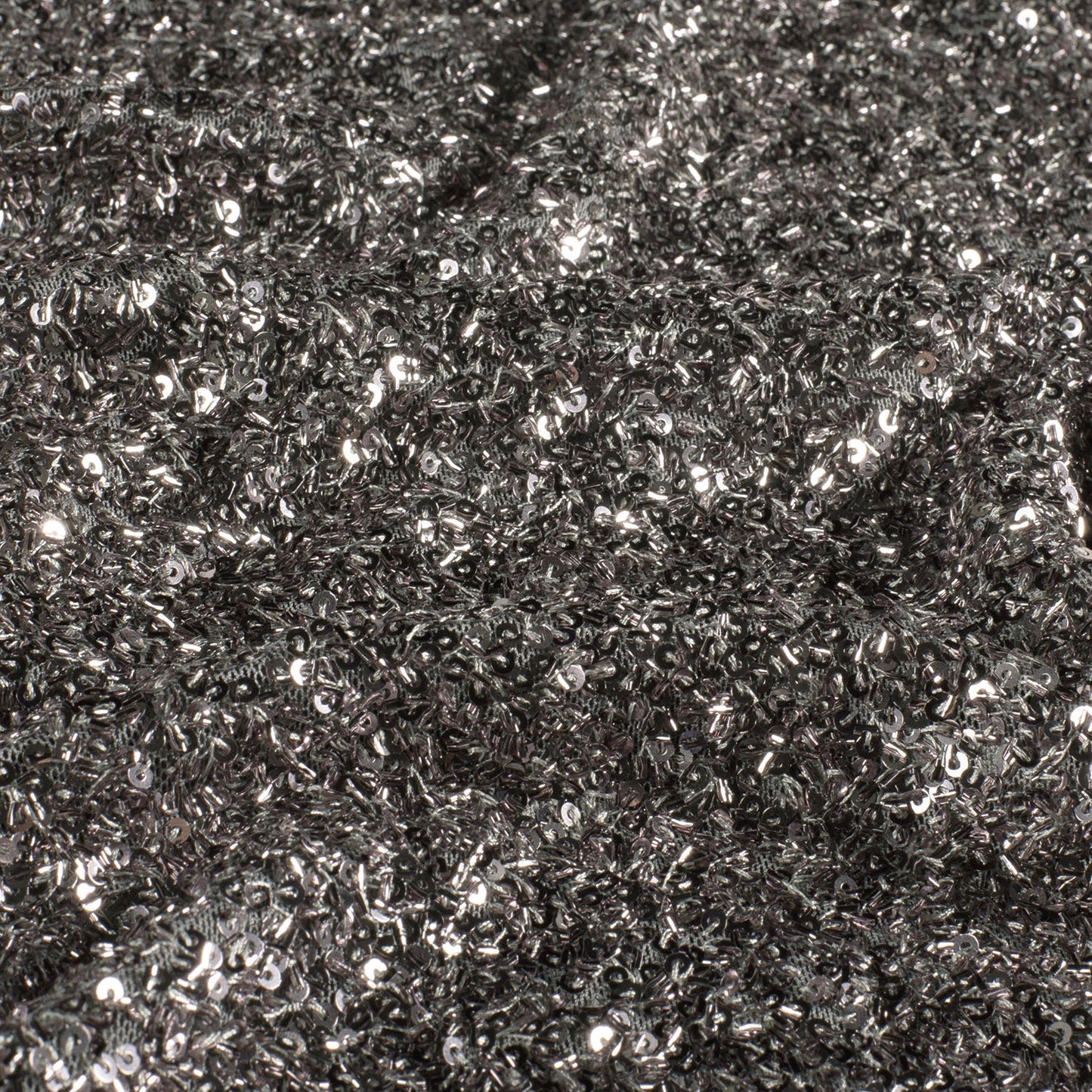 Paillettenstoff Mesh Grau