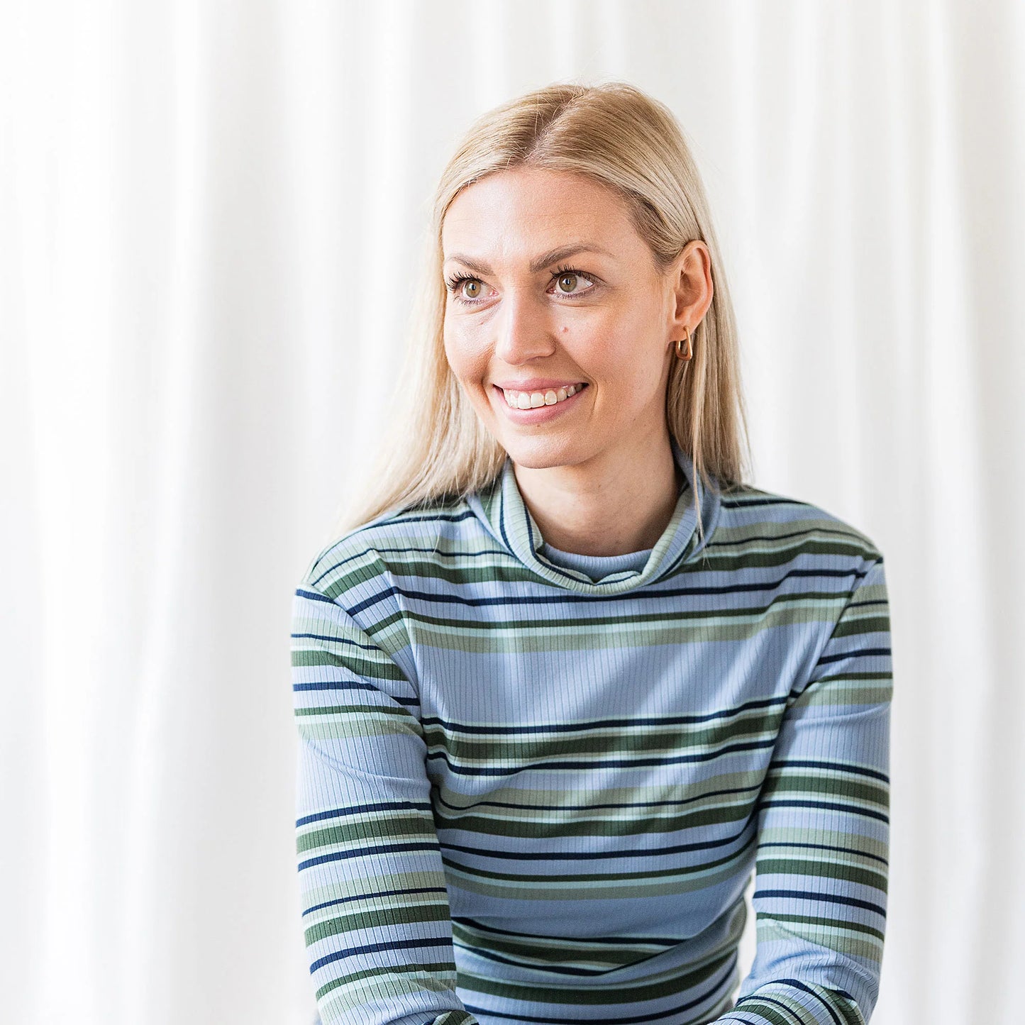 Jersey Rippe Streifen Babyblau – Heavy Knit Stretch Stoff | Stoffeya