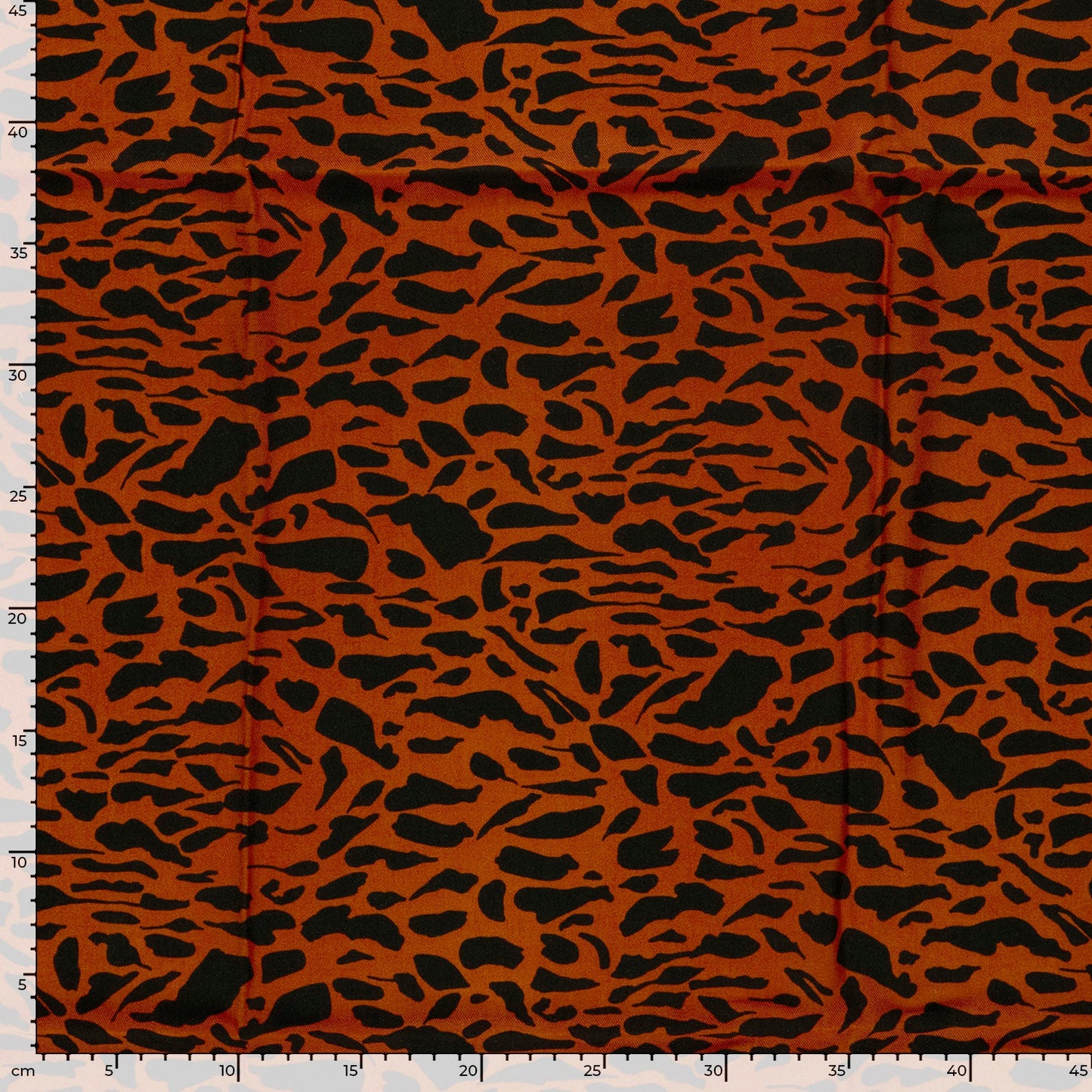 Viskose Twill Abstrakt Ziegelrot – Rolle