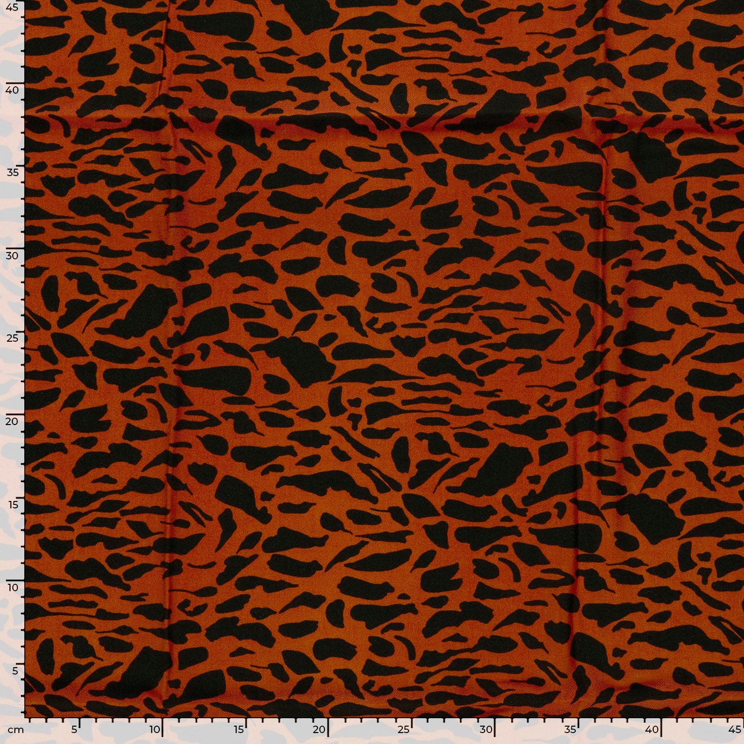 Viskose Twill Abstrakt Ziegelrot – Rolle