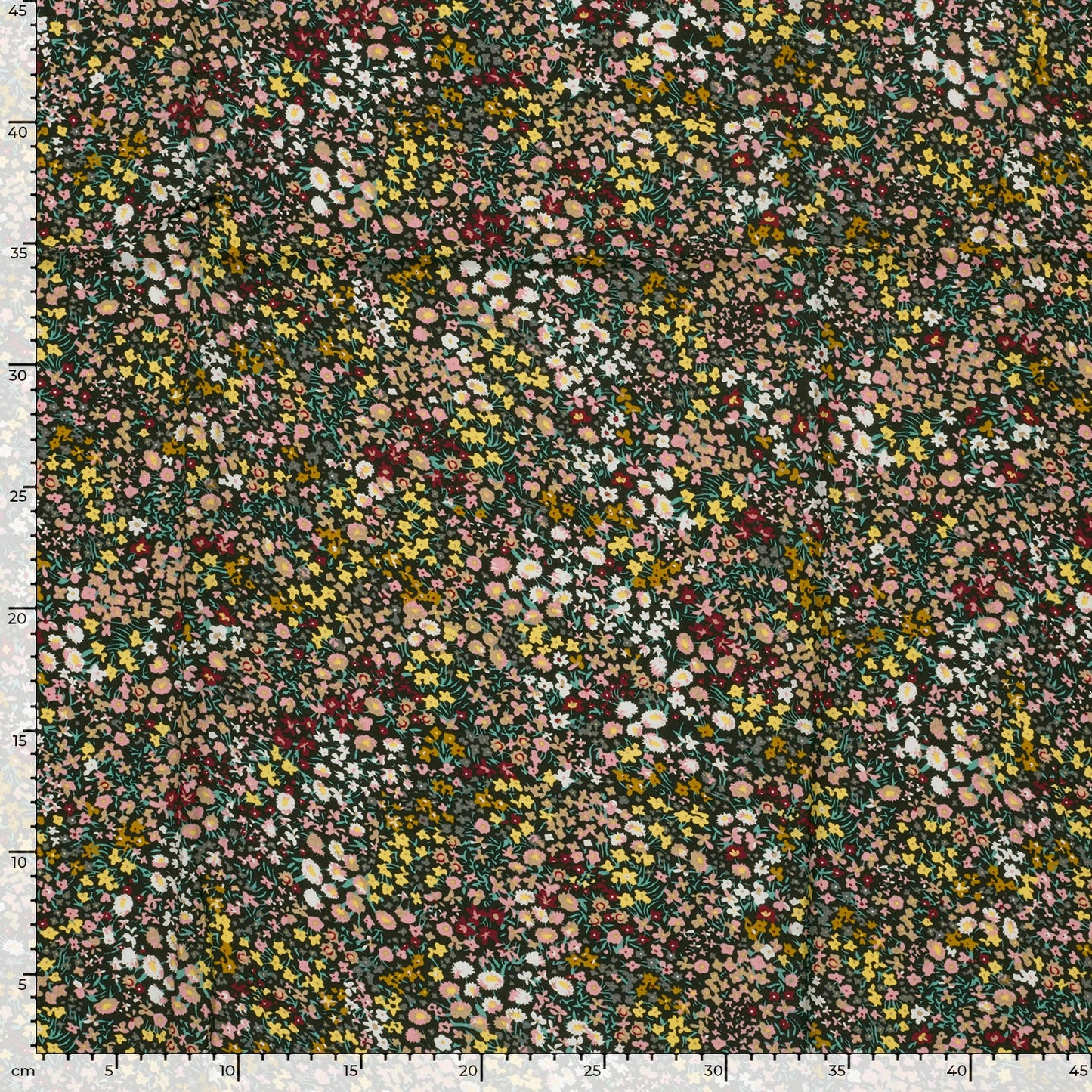 Viskose Popeline Blumen Schwarz – Rolle