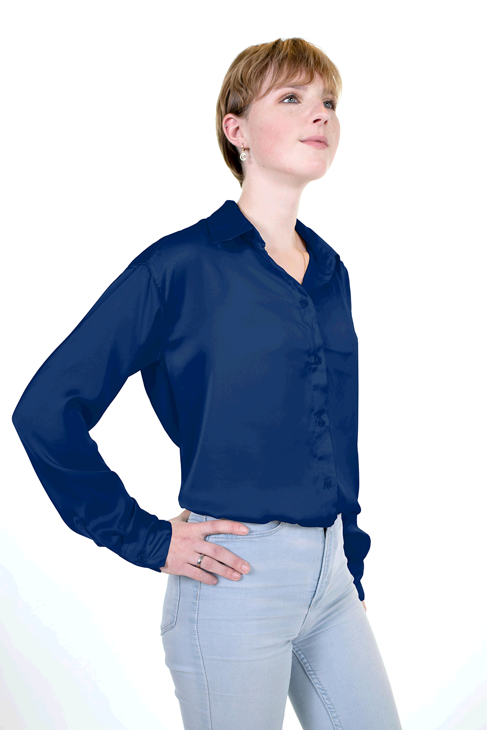 Satin Stoff Königsblau – Rolle