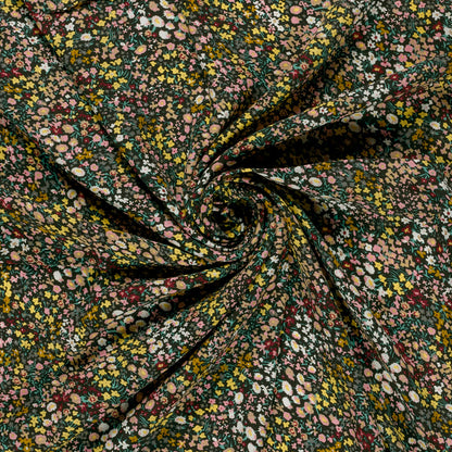 Viskose Popeline Blumen Schwarz – Fall