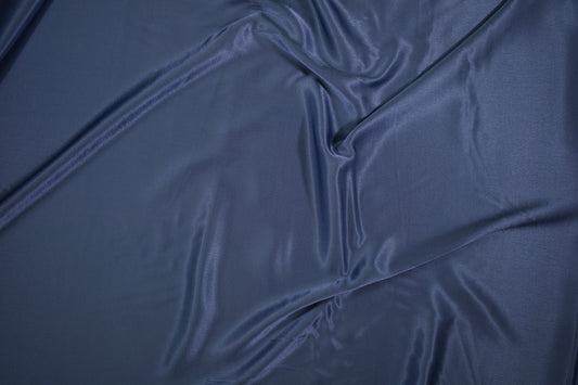 Satin Viskose uni Dunkelblau – edler dunkelblauer Satinstoff