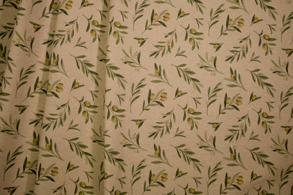 Detailansicht Olivenzweig-Motiv auf Baumwollmischung