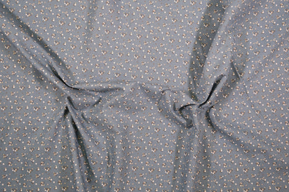 Baumwollstoff Mini-Blümchen Jeansblau -  Webware Materialqualität 140cm