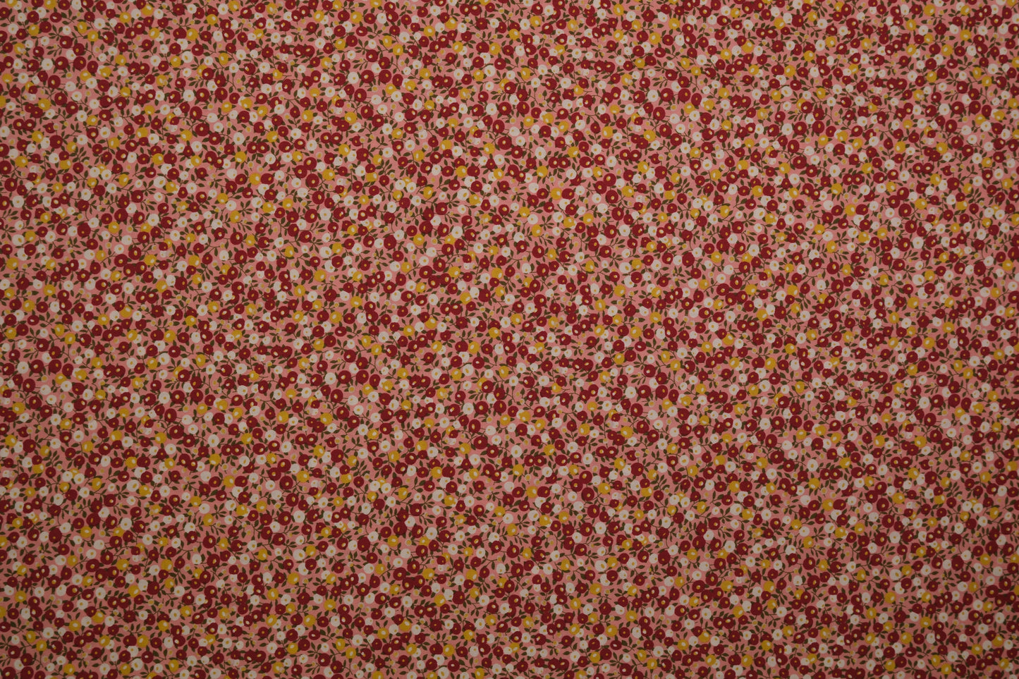 Baumwollstoff Ditsy-Blumen Pink Rot -  Webware Materialqualität 140cm