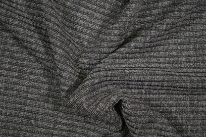 Melierter Rip Jersey in Grau – elastischer Feinripp