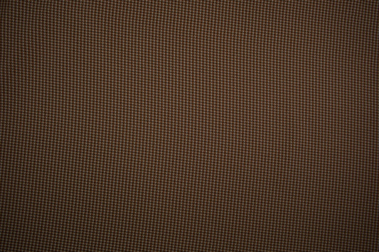 Wollstoff mit feinem braunen Pepita-Muster – ideal für Mäntel und Jacken