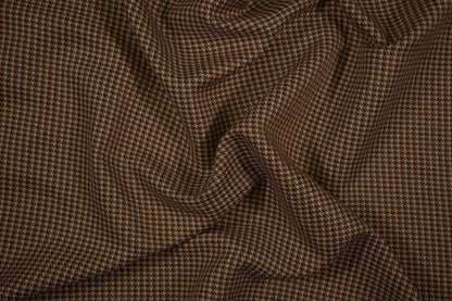 Wollstoff mit feinem braunen Pepita-Muster - Metrware Materialqualität 140cm