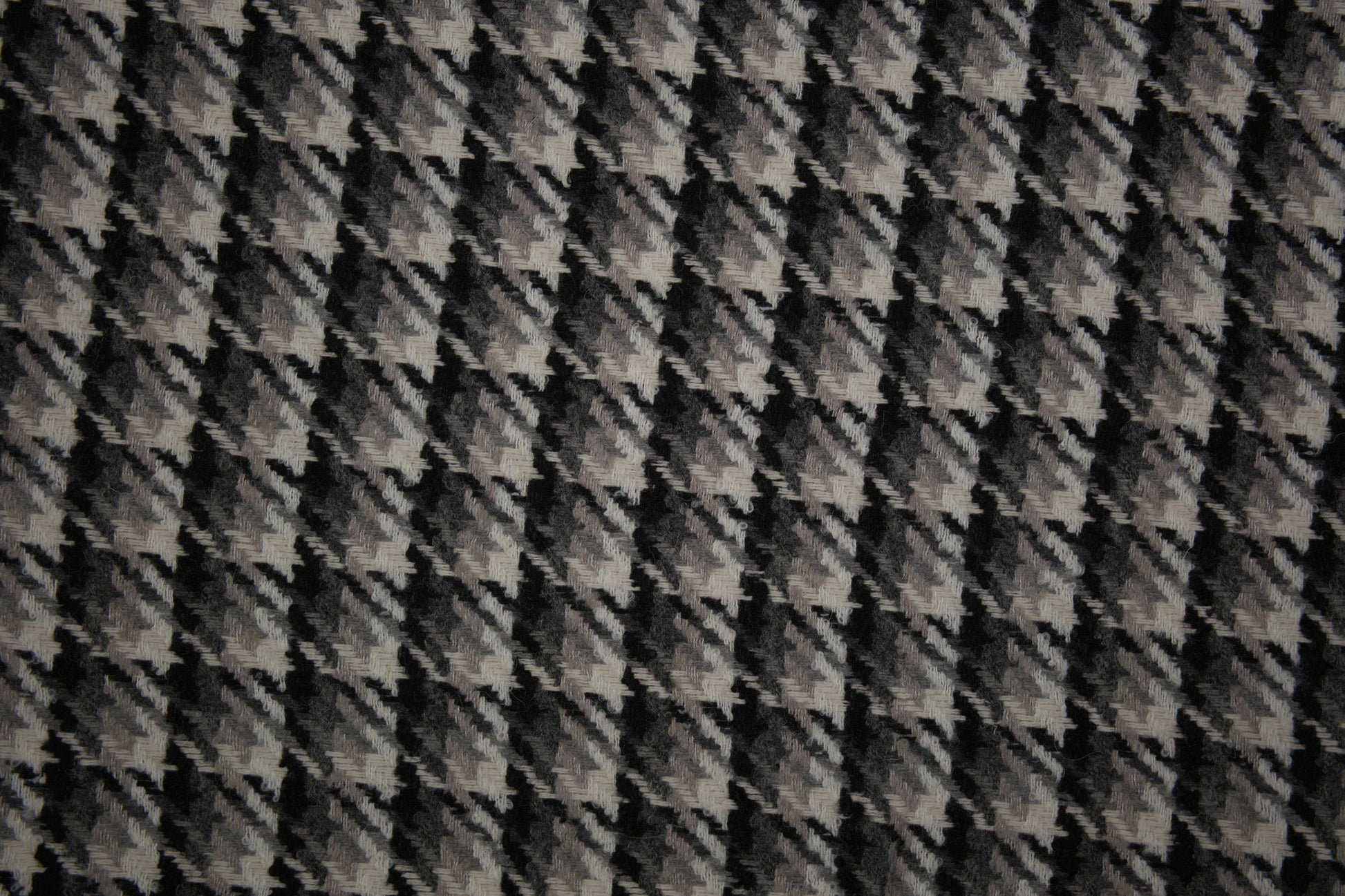 Wollmix Hahnentritt Stoff in Schwarz und Grau – eleganter Stoff für Mäntel und Blazer