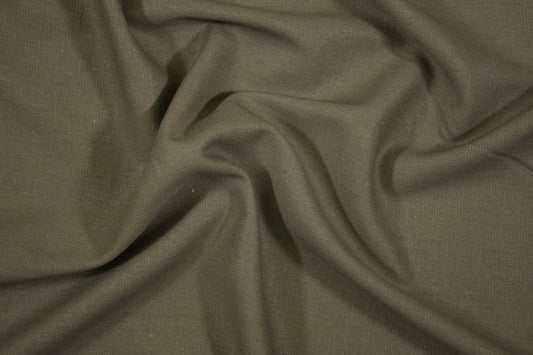 Leinen Viskose Stoff Khaki – natürliche Struktur