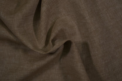 Dunkelbrauner Leinenstoff – warmer Naturton für Kleidung und Deko
