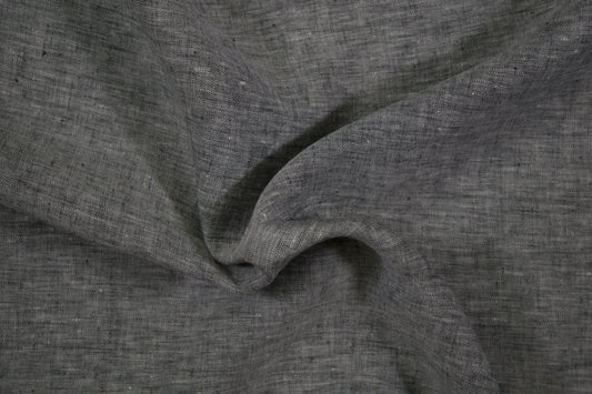 Anthrazit-melierter Leinenstoff – strukturierte Naturfaser